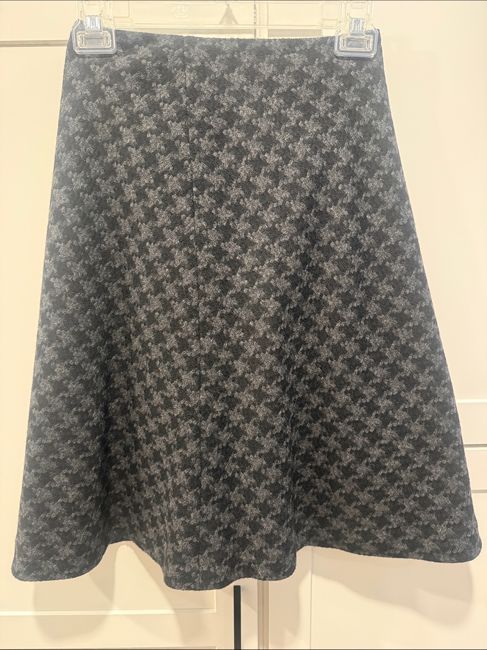 Mexx Black and Gray Houndstooth A-Line Skirt